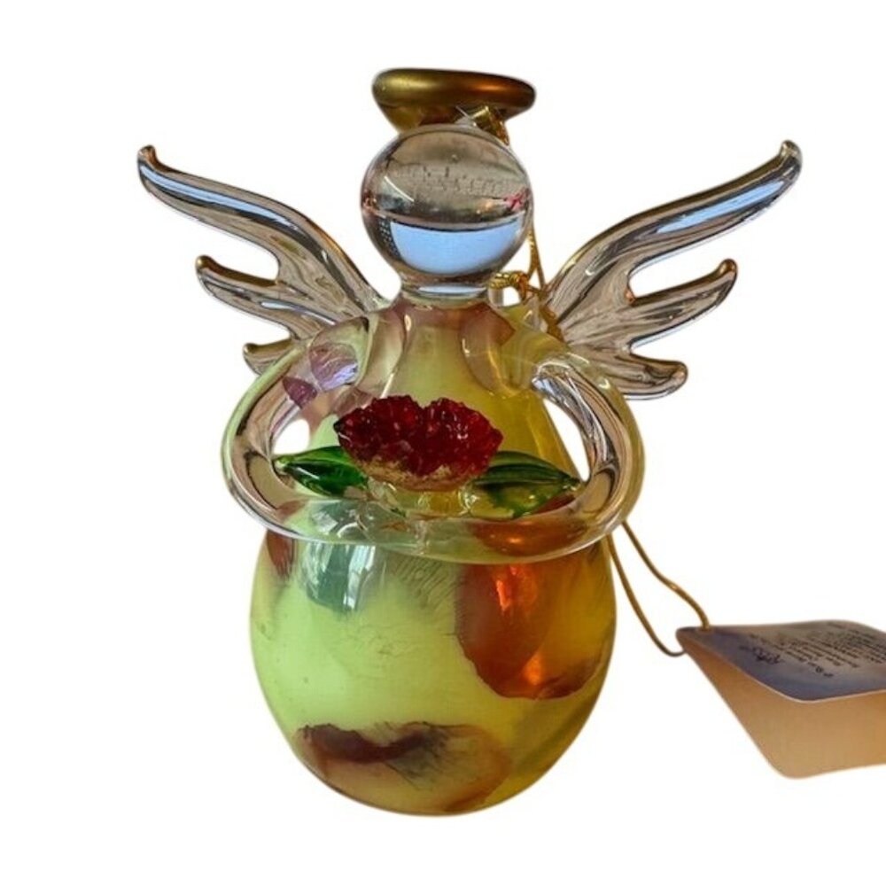 Russ Angel Of The Month August Figurine With Gladiolus Flower Glass Ornament